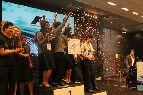 May, 2013: A great win of our students, at F1 in schools UAE national Finals, held at Yas Marina circut, Abu Dhabi. The team stood first and emerged as the overall champions. They are not Texas bound for the world Finals to be held in November, 2013. F1 In Schools, In November, Abu Dhabi, Life Skills, Vision Board, Hold On, Texas, Concert, The World