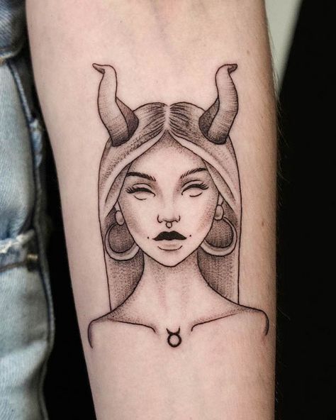 52 Gorgeous Taurus Tattoos with Meaning - Our Mindful Life Taurus Woman Tattoo Design, Taurus Girl Tattoo For Women, Original Sin Tattoo, Taurus Female Tattoo, Taurus Tarot Card Tattoo, Taurus Women Tattoo, Taurus Tattoo For Women Zodiac, Taurus Woman Tattoo, Taurus Girl Tattoo