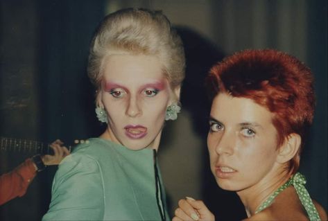 Angie Bowie with Melanie Macdonald partner of Tony Defries Cafe Royal 73 (C) Fleur Defries Angie Bowie, Cafe Royal, Ashes To Ashes, Major Tom, Face Beauty, The Cafe, Bluebird, David Bowie, Never Forget