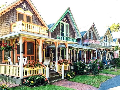 Marthas Vineyard Gingerbread Houses, Marthas Vineyard House, Vineyard House, England History, Cottage Journal, Oak Bluffs, Vertical Siding, Martha’s Vineyard, History Architecture