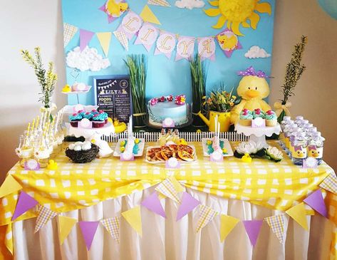 Little duck 2nd birthday party Duck Second Birthday Party, Duck Second Birthday, Second Birthday Duck Theme, Duck 2nd Birthday, Duck First Birthday Girl, Rubber Ducky 2nd Birthday Party, Duck Duck Deuce Birthday, Rubber Ducky Birthday Party Girls Pink, Duck Birthday Theme