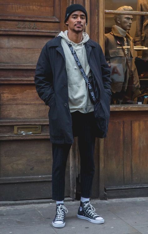 Mens Street Style Urban, Mens Fall Outfits, Looks Hip Hop, Doc Martens Outfit, Herren Style, Turtleneck Outfit, Black Men Street Fashion, Men Street Fashion, Seoul Fashion