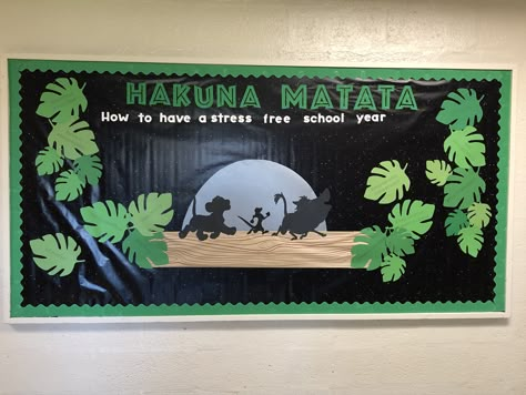 The Lion King Bulletin Board, Jungle Theme Boards Classroom Ideas, Lion King Bulletin Board Ideas, Welcome To The Jungle Bulletin Board, Lion King Bulletin Board, Disney Classroom Theme Middle School, Facs Bulletin Board, Lion King Classroom Theme, Welcome Board Classroom