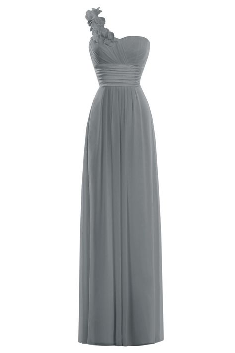 Silver Bridesmaid Dresses, Grey Wedding Dress, Chiffon Prom Dresses, Maid Of Honour Dresses, Grey Bridesmaid Dresses, Bridesmaid Flowers, Chiffon Prom Dress, Steel Grey, Bridesmaids Dresses