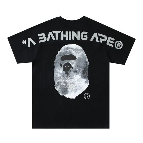 A Bathing Ape Outfits, Bape Tshirt, Graphic Tee With Bear Print For Streetwear, Bape Ape, Bathing Ape Hoodie, Bape Black, Bape T Shirt, Bape Shirt, Bathing Ape Shirt