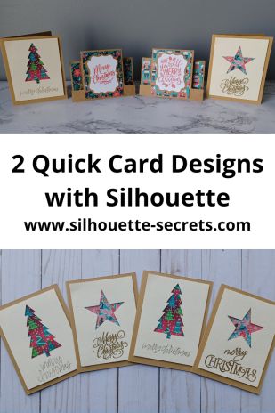 2 Quick Cards to cut in Silhouette – Silhouette Secrets+ Silhouette Cameo Cards Ideas, Silhouette Cameo Christmas Cards, Silhouette Cards Ideas, Silhouette Christmas Cards, Merry Christmas Phrases, Silhouette Cameo Christmas, Silhouette Cameo Cards, Pop Up Christmas Cards, Christmas Silhouette