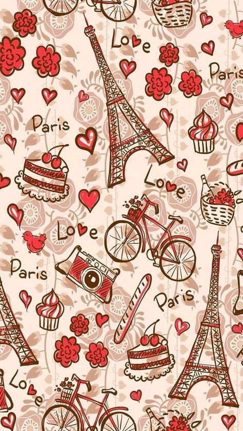 Paris Wallpaper Iphone, Paris Baguette, Whatsapp Background, Paris Illustration, Paris Wallpaper, Whatsapp Wallpaper, Paris Love, The Eiffel Tower, Cute Backgrounds