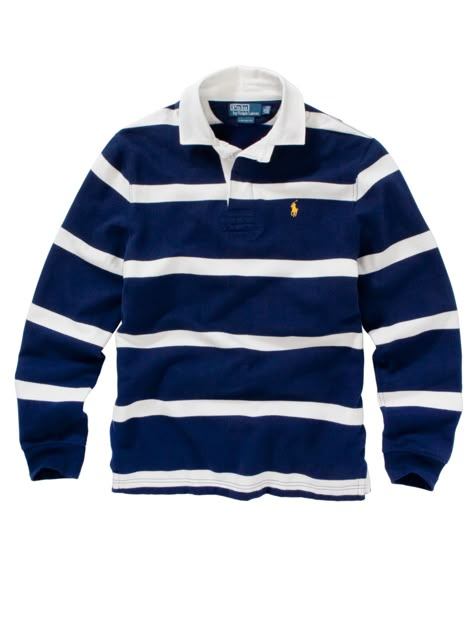 Ralph Lauren Polo Ralph Lauren Stripe Rugby Shirt, Navy/white How To Style Polo Shirt, Mens Rugby Shirts, Ralph Lauren Rugby Shirt, Polo Shirt Outfits, Shirt Outfit Men, Preppy Mens Fashion, Ralph Lauren Outfits, Classic Outfits, Rugby Shirt