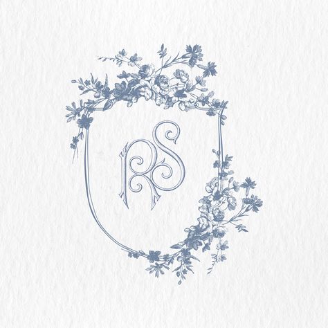 Wedding Crest Monogram, Two Letter Monogram, Wedding Pieces, Logo Monogramme, Crest Monogram, Vintage Colour Palette, Watercolor Monogram, Wedding Coat, Hand Drawn Wedding