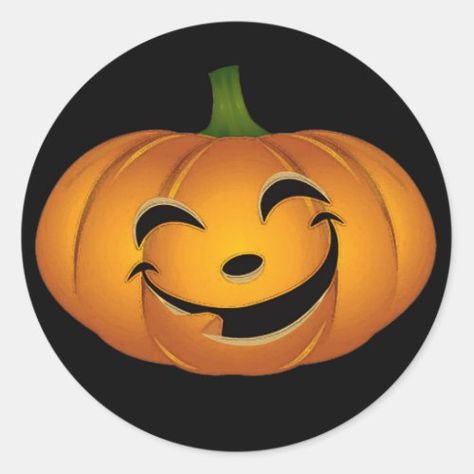 $8.70 | Happy Pumpkin Face for Halloween Fun | Halloween Sticker | halloween, all-hallows-eve, pumpkins, jack-o-lanterns, pumpkin-faces, cartoon-art, halloween-supplies, witching-hour Happy Pumpkin Faces Carving, Pumpkin Faces Ideas Cute, Painted Pumpkin Faces, Pumpkin Faces Ideas, Painted Logs, Halloween Booth, Happy Pumpkin Faces, Cute Pumpkin Faces, Halloween Doodles