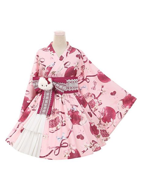 Kimono Outfit Japanese, Japanese Kimono Dress, Pretty Kimonos, Cute Kimono, 2000s Japanese Fashion, Japanese Traditional Clothing, Cute Kimonos, Outing Outfit, Kimono Design