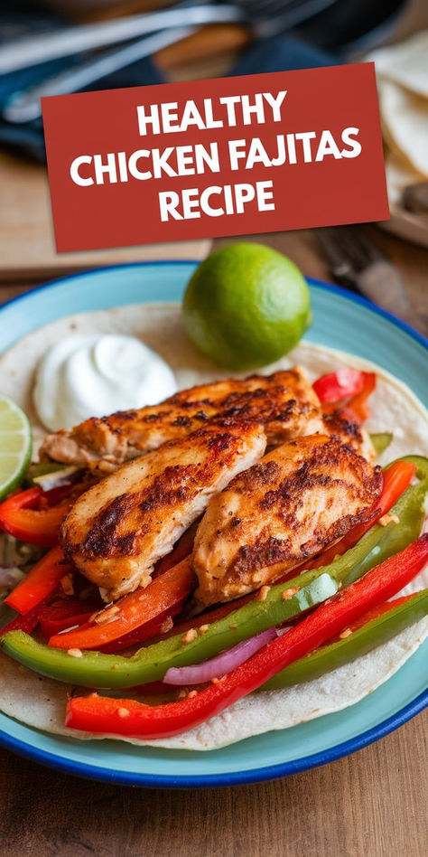 For a healthy and satisfying meal, try these Chicken Fajitas! Packed with protein, vibrant veggies, and a smoky seasoning, they’re perfect for a low-calorie, high-flavor dinner. Low Sodium Chicken Fajitas, Fajita Recipe Healthy, Healthy Chicken Fajitas, Chicken Fajitas Recipe, Fajitas Recipe, Chicken Fajita Recipe, Healthy Low Carb, Chicken Fajita, Fajita Recipe