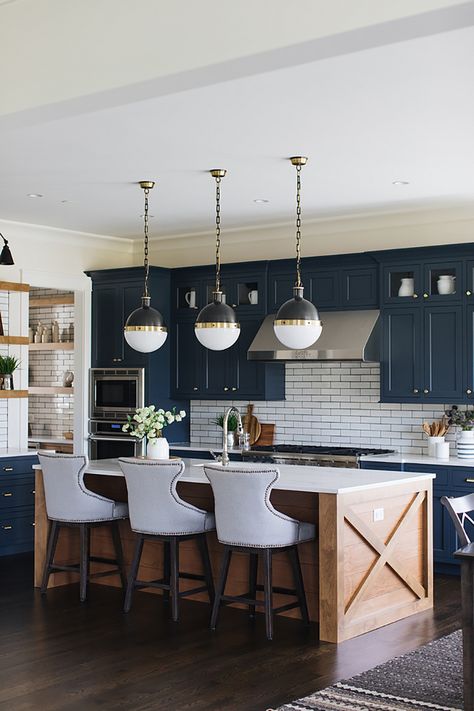 The Ultimate Blue Farmhouse Kitchen Collection - The Cottage Market Farmhouse Style Kitchen, Modern Farmhouse Kitchens, Blue Kitchens, Kitchen Paint, Trendy Kitchen, Kitchen Collection, Minimalist Kitchen, White Bedroom, Wood Kitchen