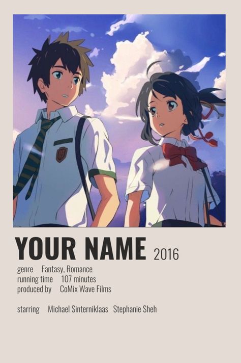 Your Name (Kimi no na wa) Your Name Minimalist Poster, Your Name Anime Painting, Your Name Sketch, Your Name Movie Poster, Your Name Poster, Your Name 2016, Your Name Movie, Your Name Wallpaper, 2016 Anime