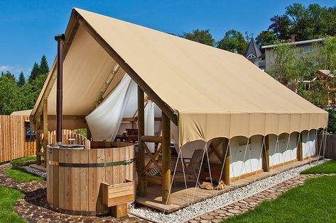 Tents Camping Glamping, Tent Living, Glamping Tents, Glamping Tent, Bled Slovenia, Wall Tent, Glamping Resorts, Large Tent, Cabin Tent