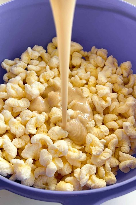 Microwave Caramel Puff Corn, Dance Around The Kitchen Recipes, Caramel Puff Corn Recipe Microwave, Carmel Puffcorn Recipe Easy, Marshmallow Puffcorn, Carmel Corn Recipe Microwave, Carmel Puffcorn Recipe Microwave, Caramel Puff Corn Recipe Easy, Carmel Popcorn Puffs Recipe