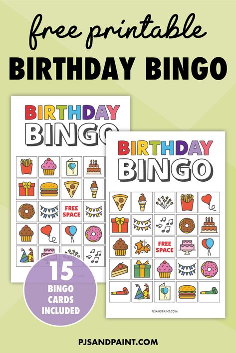 Sleepover Bingo Free Printable, Candy Bingo Free Printable, Birthday Worksheets Free Printables, Free Printable Bingo Cards Templates, Free Bingo Printables, Kids Bingo Printable Free, Birthday Bingo Free Printable, Birthday Bingo Template, Bingo For Kids Free Printable