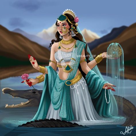 Ganga Puja, Ganga Maa, Mere Mahadev, Radha Beauty, Tantra Art, Desi Aesthetics, Indian Artwork, Baby Ganesha, Ganesh Chaturthi Images