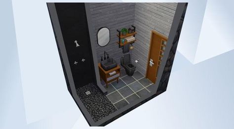 Sims 4 Small Bathroom Ideas No Cc, Sims Small Bathroom, Sims 4 3x3 Bathroom, Sims 4 Small Bathroom Ideas, Sims 4 Small Bathroom, Sims Bathroom, Micro Bathroom, Mini Bathroom Ideas, Sims Room