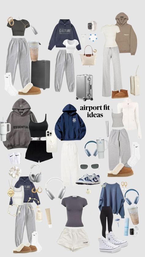 #airportoutfit #airportcrush #aesthetic Cute Simple Airport Outfits, Airport Fits Women, Outfit Inspo Airport, Cute Outfits Airport, Things To Take On Holiday, Plane Aesthetic Outfit, Airport Cute Outfit, Clean Girl Airport Outfit, Lazy Monday Outfit