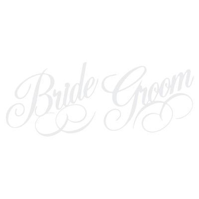 The Decal Guru Bride and Groom Label Wall Decal Size: 11" H x 28" W x 0.01" D, Color: White Dressing Room Doors, Lilac Lipstick, Champaign Glasses, Family Wall Decals, Powder Blue Color, Flower Wall Decals, Name Wall Decals, Window Film Privacy, Dream Wall