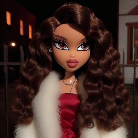 Curly Bratz Doll, Bratz With Curly Hair, Bratz Dolls Aesthetic Curly Hair, Ginger Bratz, Cartoon Profile Pics Bratz, Barbie Brown Hair, Bratz Dolls Aesthetic Profile Pic, Brats Doll Profile Pic, Blonde Hair Cartoon