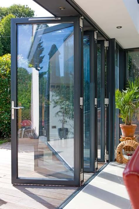 Composite Doors - The Urban Door Company Outside Of A House, Enclosed Patio Ideas, Glass Bifold Doors, Bifold Door, Patio Enclosures, Enclosed Patio, Door Ideas, Folding Doors, House Extensions