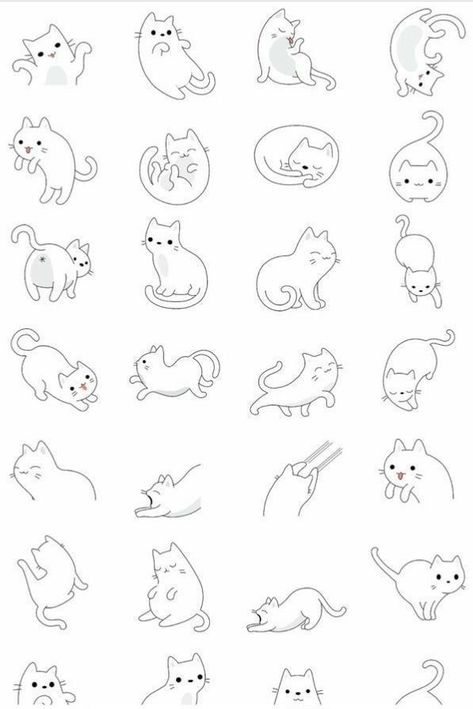 drawing reference, cats drawing reference, cat images, cat pictures, cat drawing tutorial, cat drawing ideas, cute cat, cat drawings simple, cat hand drawing, cat drawing realistic, cat eye drawing, cat drawing sketches, d Simple Cat Drawing Cute, Cute Simple Cat Drawings, Cat Doodle Tattoo, Cute Cat Drawing Doodles, Cats Doodle, Simple Cat Drawing, Cat Doodles, Chat Kawaii, Cat Tattoo Designs