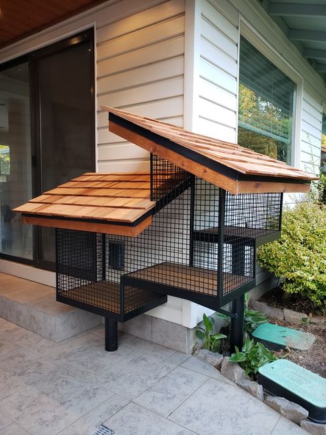 Cats Room, Cat Rooms, Catio Ideas, Katt Diy, Cat Bathroom, Katt Grejer, Cat Patio, Outdoor Cat Enclosure, Cat House Diy