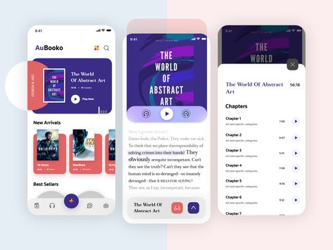 Audiobook App by CMARIX TechnoLabs Web Design Books, Library App, App Screen, Mobile App Design Inspiration, App Interface Design, Audio Book, App Design Inspiration, App Interface, Music App