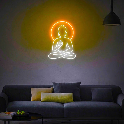 This Buddha Neon Sign is a serene masterpiece. Calm, spiritually resonant, and visually striking—an enlightening addition to any space. Neon Lights For Bedroom, Ambiguous Quotes, Room Decor Wedding, Neon Buddha, Lights Bathroom, Commercial Signs, Lights For Bedroom, Home Decor Aesthetic, Business Signage