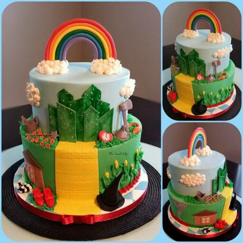 Wizard of Oz birthday cake Wizard Of Oz Cakes, Wizard Of Oz Birthday Cake, Wizard Of Oz Cake Ideas, Wizard Of Oz Cake, Ideas For Birthday Cake, Wizard Of Oz Birthday Party, Wizard Of Oz Birthday, Movie Cakes, The Wonderful Wizard Of Oz