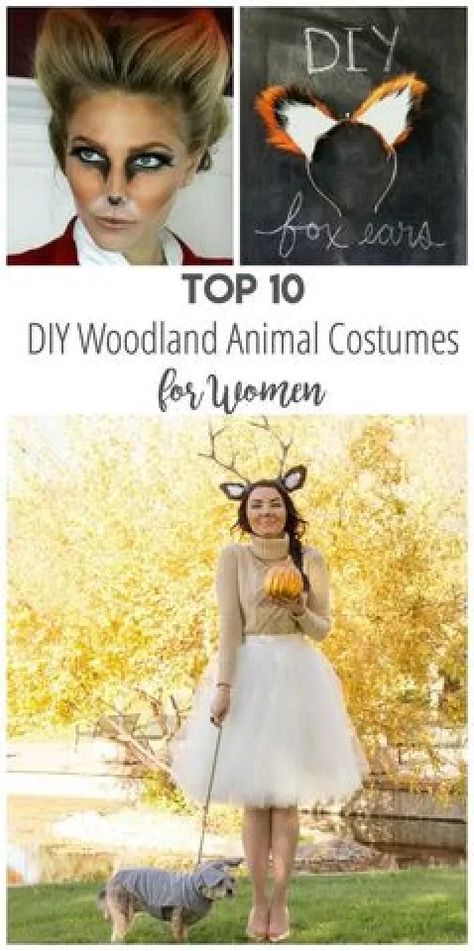 40 Clever Last-Minute Halloween Costumes for the Whole Family - LDS Living Animal Costumes Women, Woodland Animal Costumes, Animal Costumes Diy, Animal Costumes For Adults, Fox Halloween, Diy Woodland, Animal Halloween Costumes, Deer Costume, Fox Costume