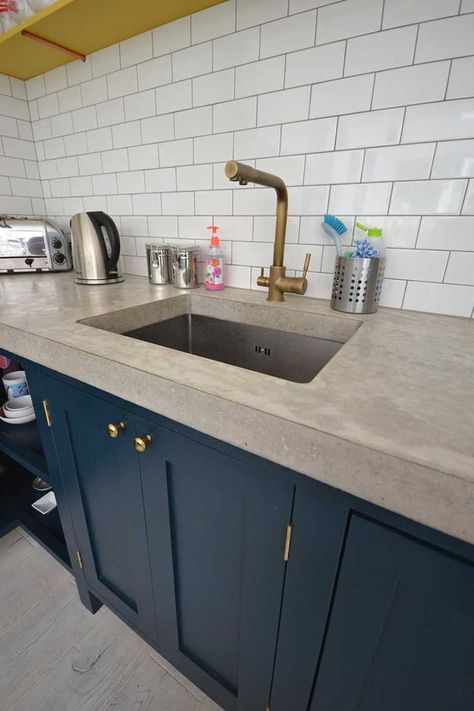 Concrete Worktop Kitchen, Polished Concrete Worktop, Polished Concrete Kitchen, Uk Door, Concrete Worktop, Concrete Kitchen Island, Concrete Countertops Kitchen Diy, Concrete Countertops Colors, Concrete Countertops White