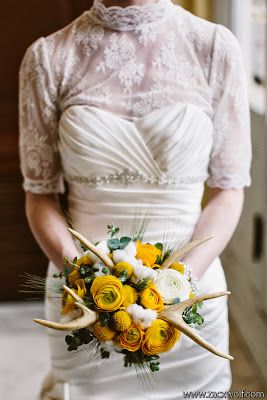 Antler Wedding Invitations, Yellow Bridal Bouquets, Antler Wedding, Unique Bridal Bouquets, Billy Balls, Succulent Bouquet, Unique Bouquet, National Park Wedding, Arizona Wedding