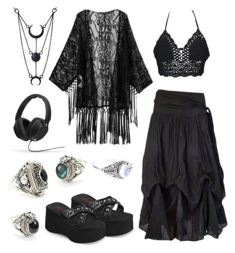 "Missing Summer" by x-toxictears ❤ liked on Polyvore featuring Demonia, Skullcandy, women's clothing, women, female, woman, misses and juniors Dark Hippie, Hippie Goth, Mode Hippie, Whimsy Goth, Alt Outfits, Estilo Hippie, Swaggy Outfits, Fairy Grunge, Hippie Outfits