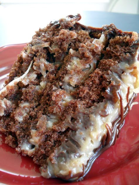 german chocolate cake Homemade German Chocolate Cake, German Chocolate Cake Recipe, German Chocolate Cake, A Piece Of Cake, German Chocolate, Cupcake Cake, Piece Of Cake, Diet Keto, Yummy Sweets