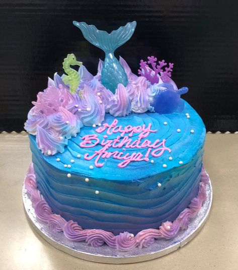 Mermaid Publix Cake, Round Mermaid Cake, Mermaid Sheet Cake Ideas, Mermaid Sheet Cake, Publix Birthday Cakes, Ariel Birthday Cake, Summer Cake Ideas, Publix Cakes, Little Mermaid Birthday Cake