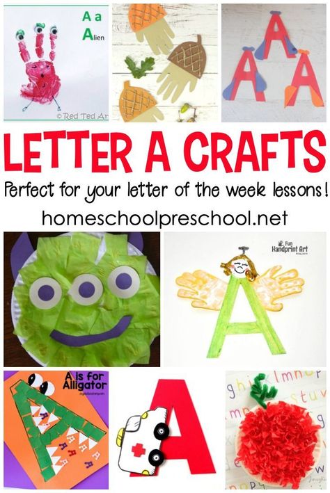 You're going to want to add these ideas to your Letter of the Week plans! Come discover crafts to teach Letter A. There are 9 different "a" words featured!    #letteroftheweek #letteracrafts #letteroftheweekcrafts via @homeschlprek Letter Of The Week Preschool, A Words, Apple Preschool, Preschool Craft, Abc Activities, The Letter A, Alphabet Crafts, Preschool Arts And Crafts, Letter Of The Week