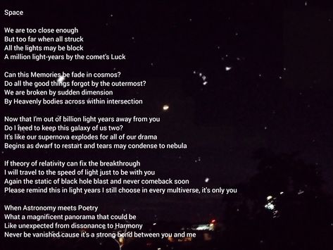 Poems About Astronomy, Astronomy Poetry, Theory Of Relativity, Light Year, Outer Space, Poets, Astronomy, Cosmos, Poetry