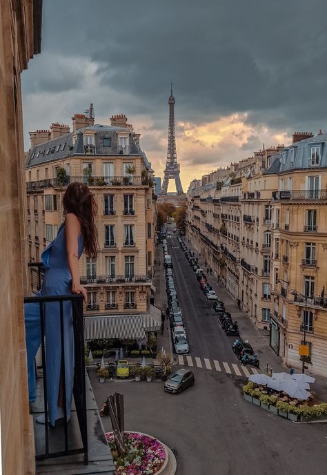 Balcony view of the eiffel tower Paris France Eiffel Tower View From Balcony, Eiffel Tower From Balcony, Paris View Balcony, Eiffel Tower Balcony, Paris Balcony Aesthetic, Art Playlist, Paris Accommodation, Travel Views, Paris Balcony