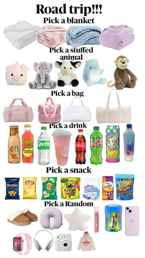 Snack Lays, Road Trip Necessities, Trip Essentials Packing Lists, Road Trip Bag, Road Trip Kit, Making A Gift Basket, Cute Travel Outfits, Christmas Tree With Presents, Holiday Baskets