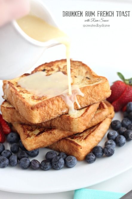 Drunken Rum French Toast with Rum Sauce @createdbydiane Rum French Toast, Rum Sauce, What's For Breakfast, Toast Recipes, Breakfast Brunch Recipes, Breakfast Treats, Breakfast Dishes, Om Nom, Yummy Breakfast