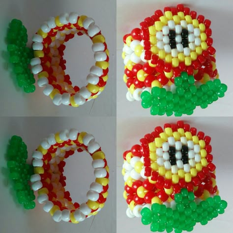 Mario Kandi Patterns, Kandi Backpack, Mario Kandi, Kandi Flower, Kandi Charms, Kidcore Jewelry, Kandi Jewelry, Kandi Rave, Rave Bracelets