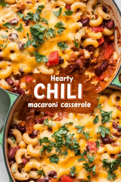 Looking for a comforting and delicious meal idea? Try our flavorful and easy-to-make hearty chili macaroni casserole. This satisfying dish combines the rich, savory flavors of chili with the creamy goodness of macaroni in one irresistible casserole recipe. Perfect for family dinners or potlucks, this hearty chili mac dish is sure to become a new favorite. Find out how to whip up this mouthwatering macaroni recipe today! Chilli Casserole Recipes, Chili Macaroni Soup, Ground Venison Chili, Chili Macaroni Recipe, Chili Mac Casserole, Chilli Mac, Chili Macaroni, Chili Casserole, Chili Mac Recipe