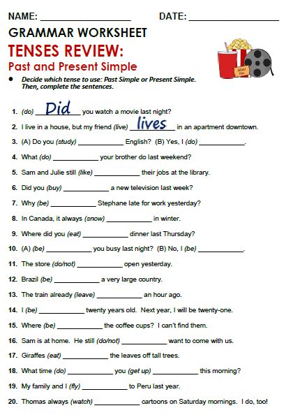 Picture Grammar Tenses, English Grammar Test, Esl Ideas, Tenses Grammar, English Grammar Exercises, English Grammar Tenses, Simple Past Tense, Grammar Quiz, Past Simple