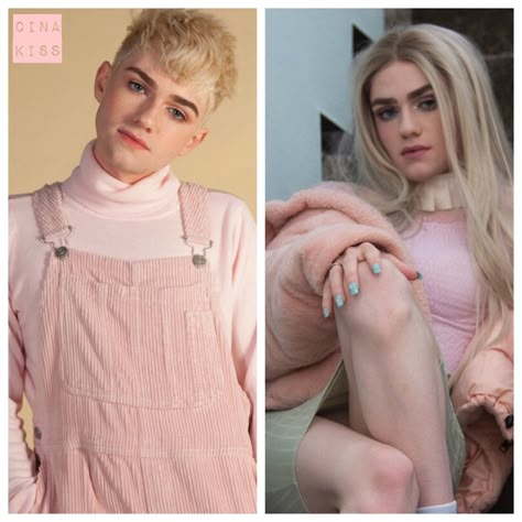 Crossdressering Before and After Pale Eyebrows, Lgbtq Fashion, Gender Fluid Fashion, Wig Blonde, Female Transformation, After Pictures, Color Pastel, Drag Queens, Beauty Standards