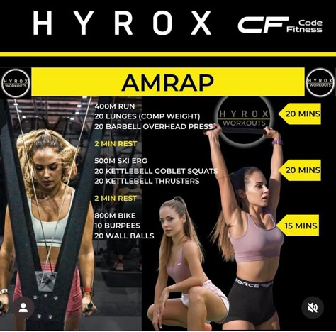 Hyrox Training Plan Beginner, Hyrox Workout Plan, Hyrox Training Plan, Hyrox Workout, Fitness Era, Hyrox Training, Crossfit Exercises, Crossfit Workouts Wod, Amrap Workout