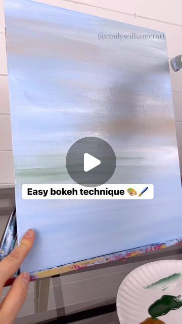 How To Paint Blurry Background Acrylic, Bokeh Watercolour Tutorial, Indian Canvas Painting Easy, How To Paint Bokeh Effect, How To Paint Bokeh, Morning Painting Easy, Easy Paintings For Beginners Tutorials, Blended Background Paintings, Bokeh Painting Tutorial