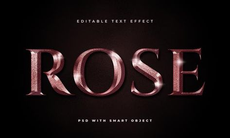 Rose gold text effect Premium Psd | Premium Psd #Freepik #psd #mockup #gold #rose #typography Rose Typography, Rose Gold Logo Design, Rose Logo, About Rose, Rose Gold Logo, 3d Typography, Gold Text, Punching Bag, App Logo